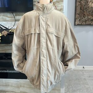 JS Apparel Soft Full Zip‎ High Neck Tan Jacket. Size XXL